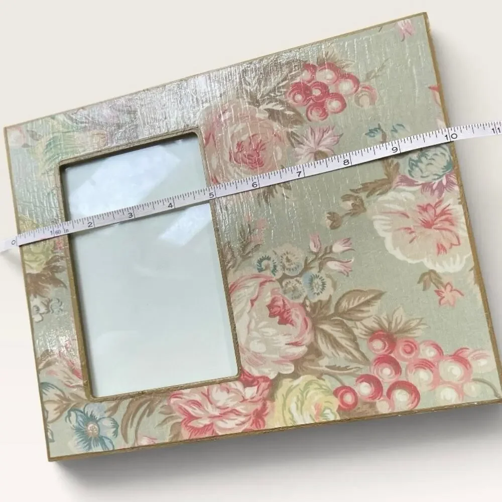Marye-Kelley Decoupage Picture Frame Floral Cottagecore Vintage Style 4x6 Multi